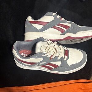 Reebok White and Burgundy Athletic Shoes